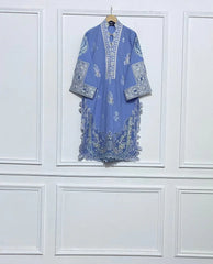 Denim Blue Embroidered Kurta