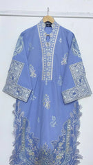 Denim Blue Embroidered Kurta